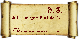 Weiszberger Borbála névjegykártya